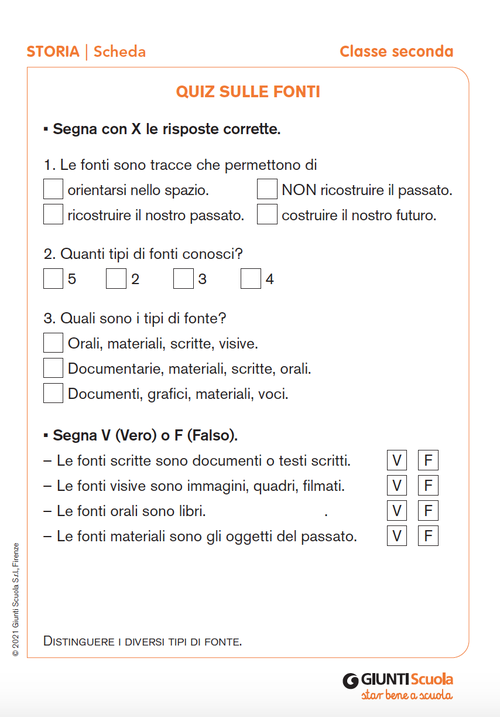 Quiz sulle fonti | Giunti Scuola Quiz sulle fonti | Giunti Scuola