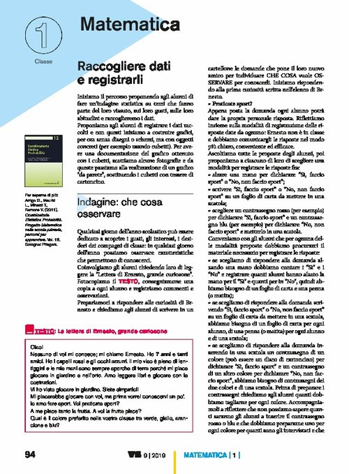 Raccogliere dati e registrarli | Giunti Scuola Raccogliere dati e registrarli | Giunti Scuola