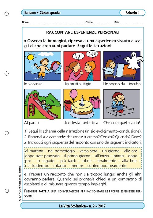 Raccontare esperienze personali | Giunti Scuola Raccontare esperienze personali | Giunti Scuola