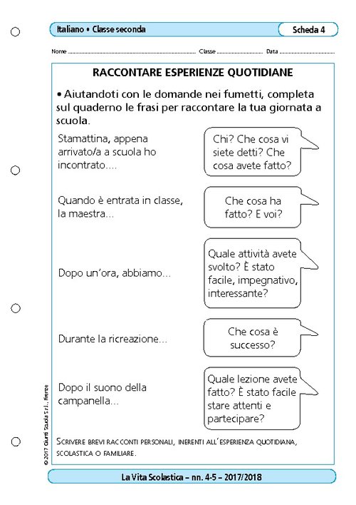 Raccontare esperienze quotidiane | Giunti Scuola Raccontare esperienze quotidiane | Giunti Scuola