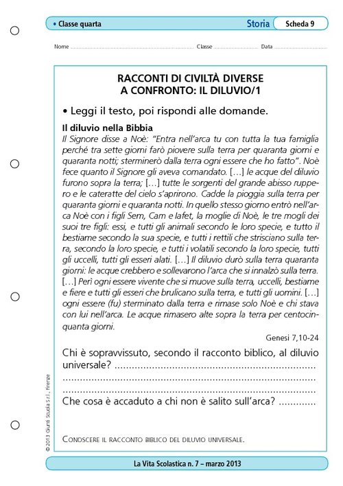 Racconti di civiltà diverse a confronto: il diluvio/1 | Giunti Scuola Racconti di civiltà diverse a confronto: il diluvio/1 | Giunti Scuola
