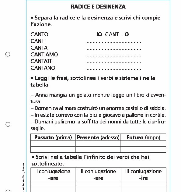 Radice e desinenza Giunti Scuola Radice e desinenza Giunti Scuola