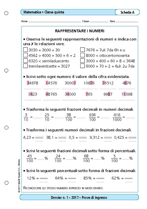 Rappresentare i numeri | Giunti Scuola Rappresentare i numeri | Giunti Scuola