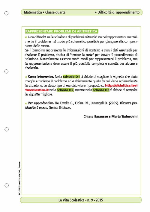 Rappresentare problemi di artimetica | Giunti Scuola Rappresentare problemi di artimetica | Giunti Scuola