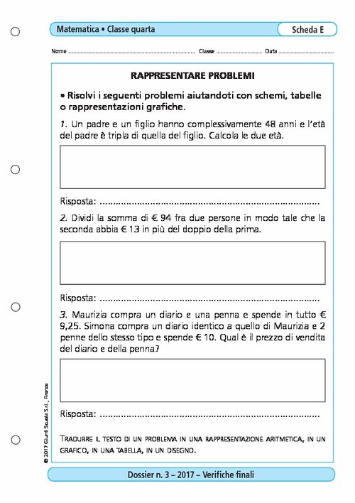 Rappresentare problemi | Giunti Scuola Rappresentare problemi | Giunti Scuola