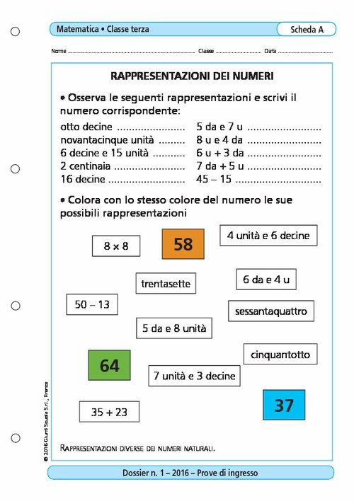 Rappresentazioni dei numeri | Giunti Scuola Rappresentazioni dei numeri | Giunti Scuola