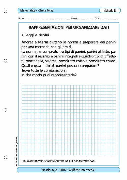 Rappresentazioni per organizzare dati | Giunti Scuola Rappresentazioni per organizzare dati | Giunti Scuola