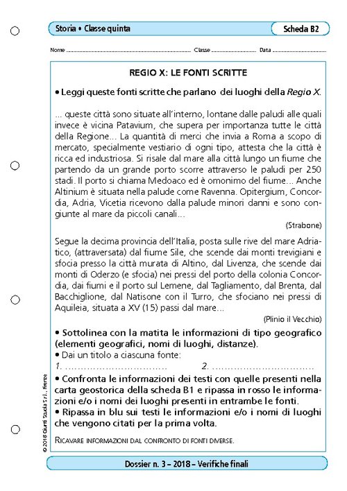 Regio X: le fonti scritte | Giunti Scuola Regio X: le fonti scritte | Giunti Scuola