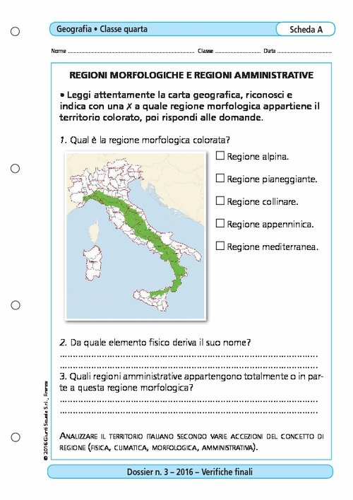 Regioni morfologiche e regioni amministrative | Giunti Scuola Regioni morfologiche e regioni amministrative | Giunti Scuola