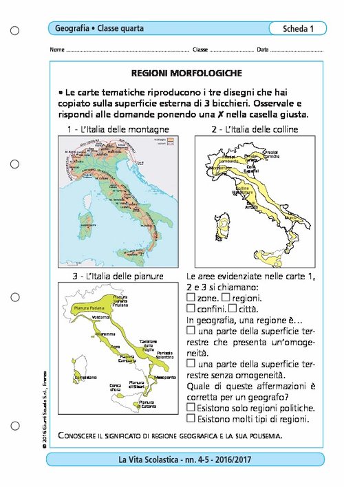 Regioni morfologiche | Giunti Scuola Regioni morfologiche | Giunti Scuola