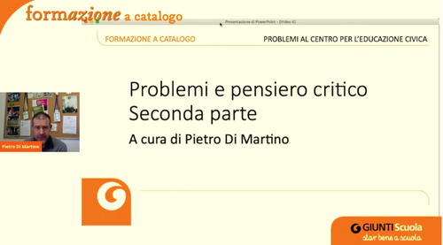 Registrazione | Problemi e pensiero critico. Seconda parte | Giunti Scuola Registrazione | Problemi e pensiero critico. Seconda parte | Giunti Scuola