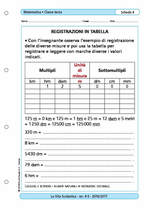 Registrazioni in tabella | Giunti Scuola Registrazioni in tabella | Giunti Scuola