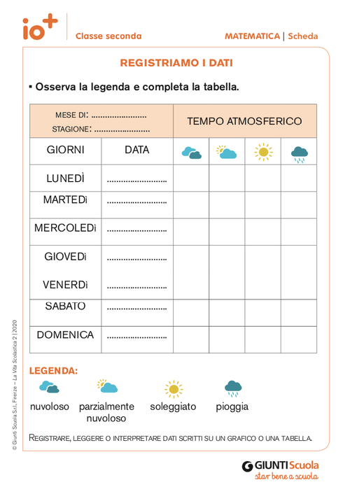 Registriamo i dati | Giunti Scuola Registriamo i dati | Giunti Scuola