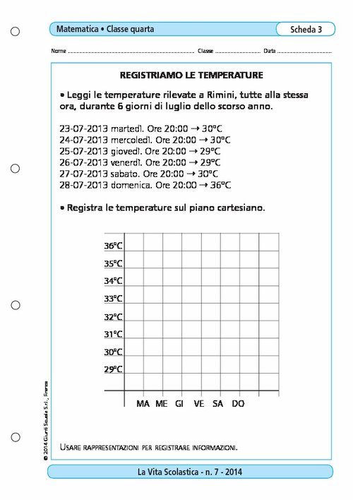 Registriamo le temperature | Giunti Scuola Registriamo le temperature | Giunti Scuola