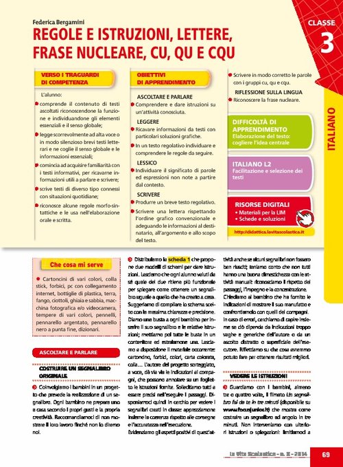 Regole e istruzioni, lettere, frase nucleare, CU, QU e CQU | Giunti Scuola Regole e istruzioni, lettere, frase nucleare, CU, QU e CQU | Giunti Scuola