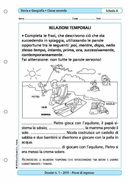 Relazioni temporali | Giunti Scuola Relazioni temporali | Giunti Scuola