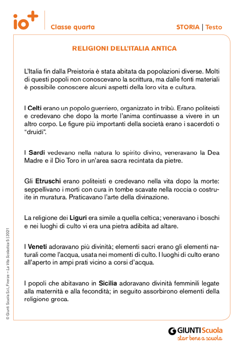 Religioni dell'Italia antica | Giunti Scuola Religioni dell'Italia antica | Giunti Scuola