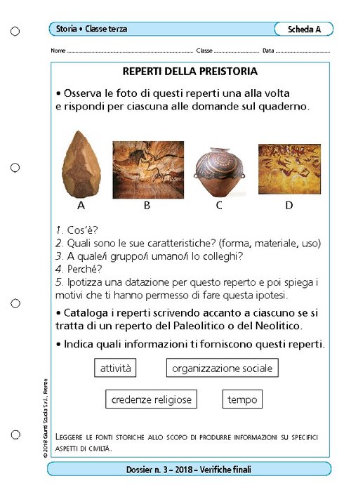 Reperti della preistoria | Giunti Scuola Reperti della preistoria | Giunti Scuola
