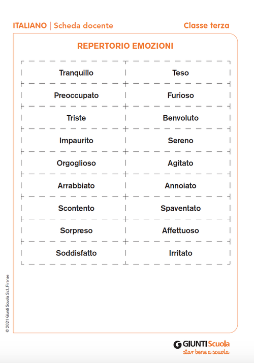 Repertorio emozioni | Giunti Scuola Repertorio emozioni | Giunti Scuola