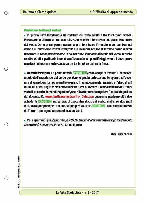 Revisione dei tempi verbali | Giunti Scuola Revisione dei tempi verbali | Giunti Scuola