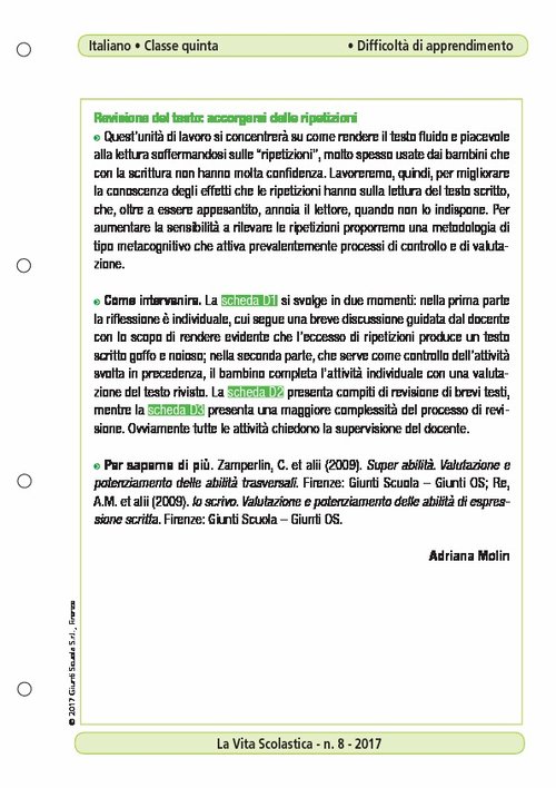 Revisione del testo: accorgersi delle ripetizioni | Giunti Scuola Revisione del testo: accorgersi delle ripetizioni | Giunti Scuola