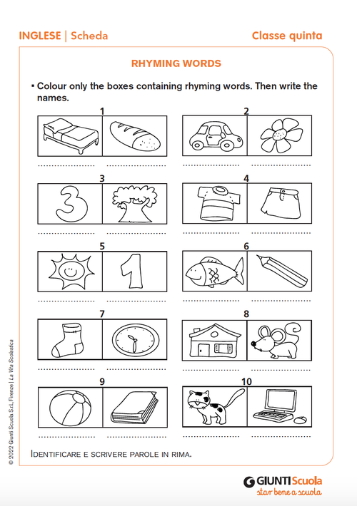 Rhyming words | Giunti Scuola Rhyming words | Giunti Scuola