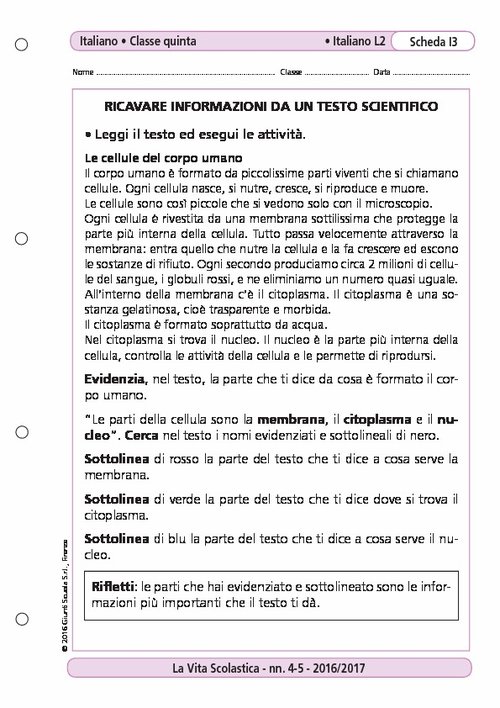 Ricavare informazioni da un testo scientifico | Giunti Scuola Ricavare informazioni da un testo scientifico | Giunti Scuola