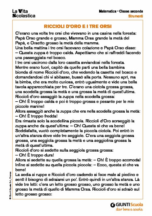 Riccioli d'oro e i tre orsi | Giunti Scuola Riccioli d'oro e i tre orsi | Giunti Scuola