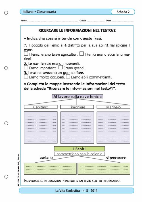 Ricercare le informazioni del testo/2 | Giunti Scuola Ricercare le informazioni del testo/2 | Giunti Scuola