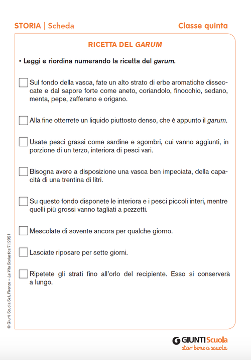 Ricetta del Garum/2 | Giunti Scuola Ricetta del Garum/2 | Giunti Scuola