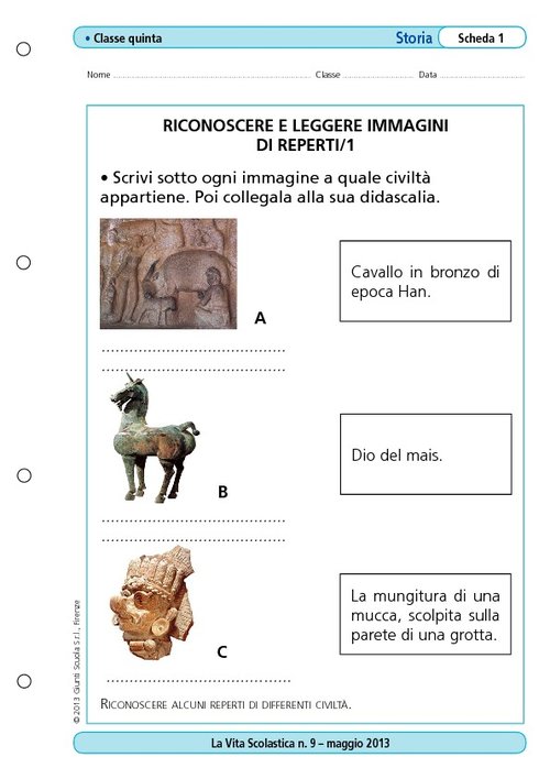Riconoscere e leggere immagini di reperti/1 | Giunti Scuola Riconoscere e leggere immagini di reperti/1 | Giunti Scuola