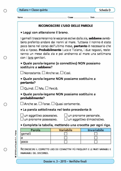Riconoscere l'uso delle parole | Giunti Scuola Riconoscere l'uso delle parole | Giunti Scuola
