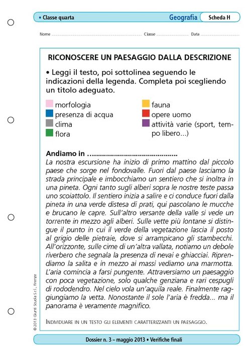 Riconoscere un paesaggio dalla descrizione | Giunti Scuola Riconoscere un paesaggio dalla descrizione | Giunti Scuola