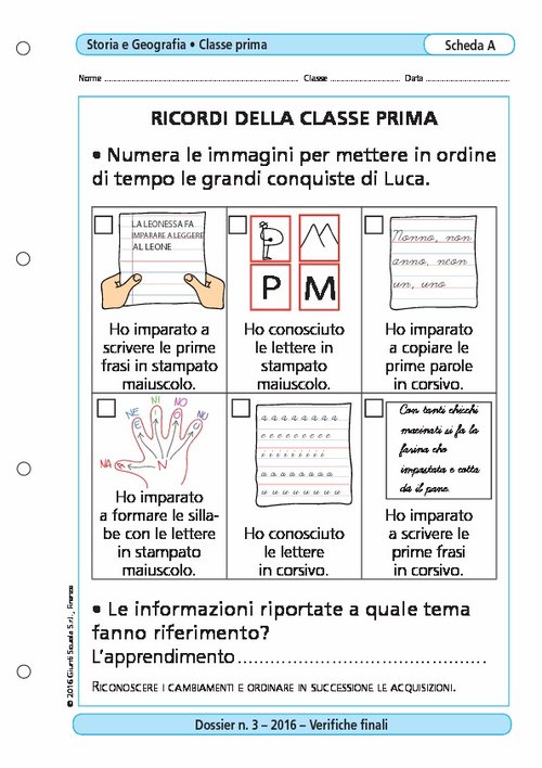 Ricordi della classe prima | Giunti Scuola Ricordi della classe prima | Giunti Scuola