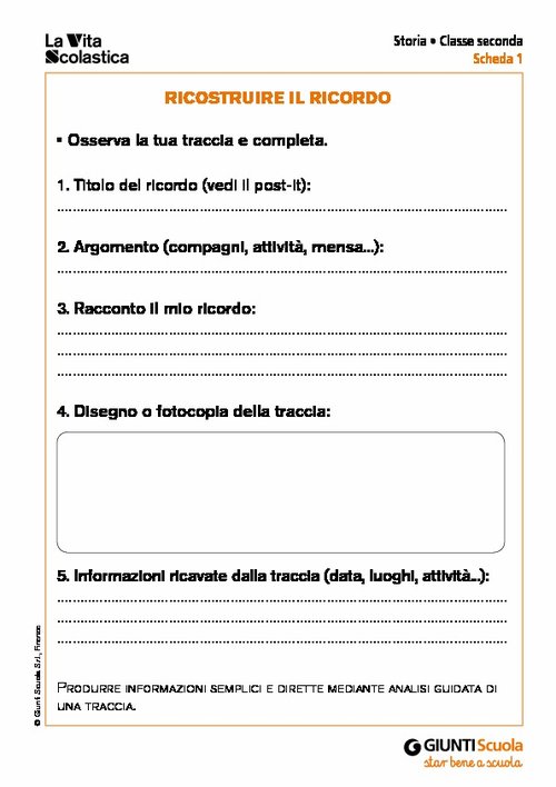 Ricostruire il ricordo | Giunti Scuola Ricostruire il ricordo | Giunti Scuola