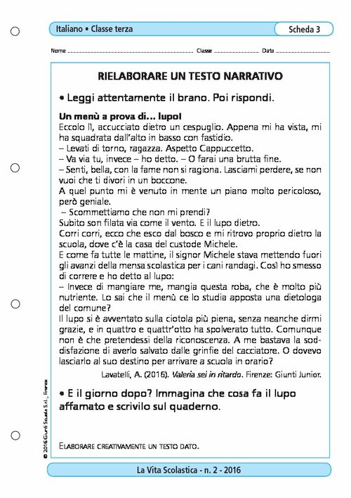 Rielaborare un testo narrativo | Giunti Scuola Rielaborare un testo narrativo | Giunti Scuola