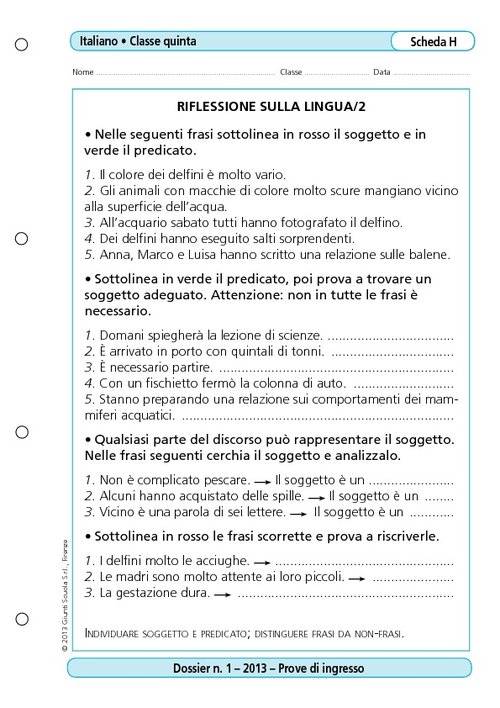 Riflessione sulla lingua/2 | Giunti Scuola