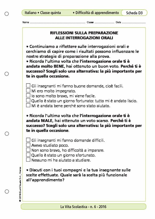 Riflessioni sulla preparazione alle interrogazioni orali | Giunti Scuola Riflessioni sulla preparazione alle interrogazioni orali | Giunti Scuola