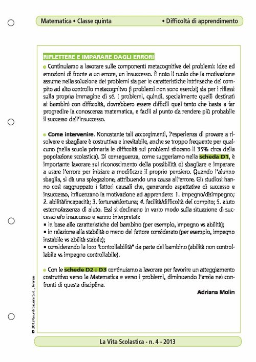 Riflettere e imparare dagli errori | Giunti Scuola Riflettere e imparare dagli errori | Giunti Scuola