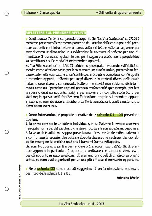 Riflettere sul prendere appunti | Giunti Scuola Riflettere sul prendere appunti | Giunti Scuola