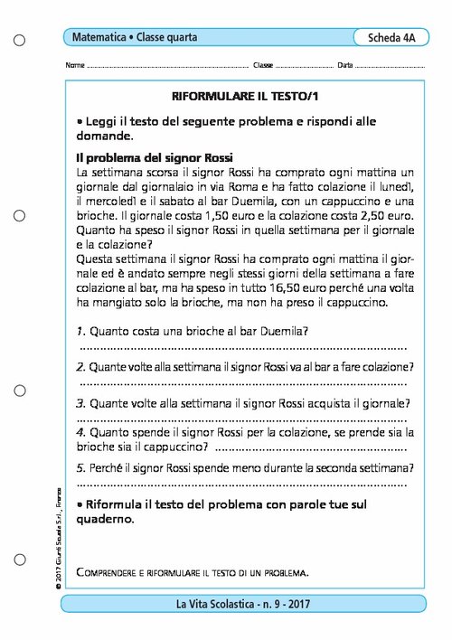 Riformulare il testo/1 | Giunti Scuola Riformulare il testo/1 | Giunti Scuola