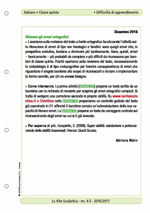 Rilevare gli errori ortografici | Giunti Scuola Rilevare gli errori ortografici | Giunti Scuola