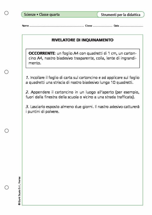 Rilevatore di inquinamento | Giunti Scuola Rilevatore di inquinamento | Giunti Scuola