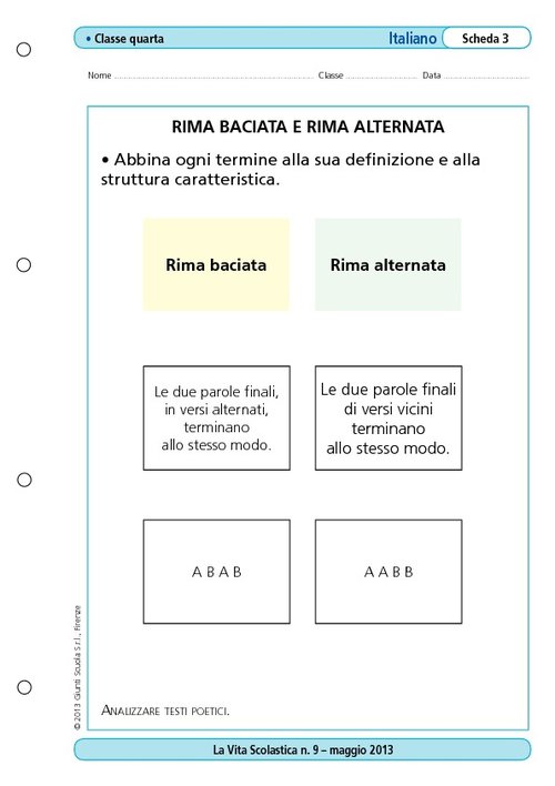 Rima baciata e rima alternata | Giunti Scuola Rima baciata e rima alternata | Giunti Scuola