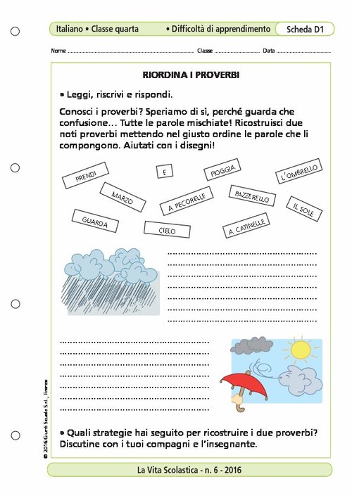 Riordina i proverbi | Giunti Scuola Riordina i proverbi | Giunti Scuola