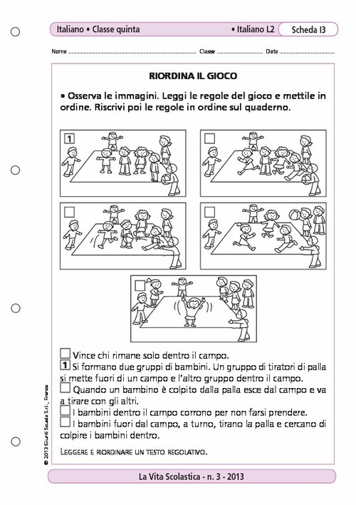 Riordina il gioco | Giunti Scuola