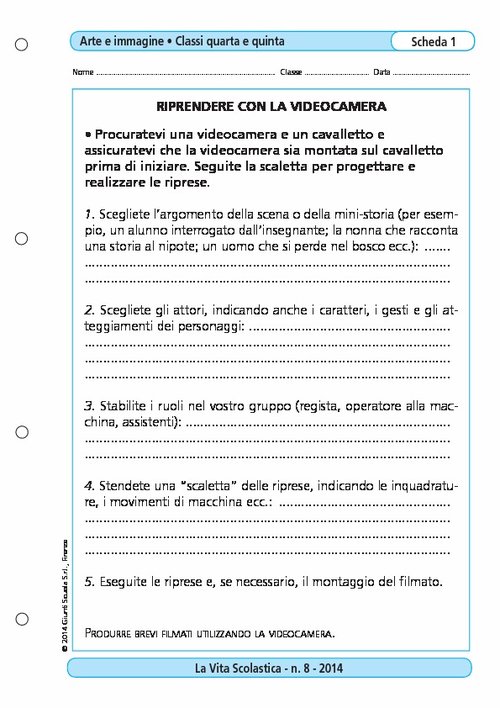 Riprendere con la videocamera | Giunti Scuola Riprendere con la videocamera | Giunti Scuola