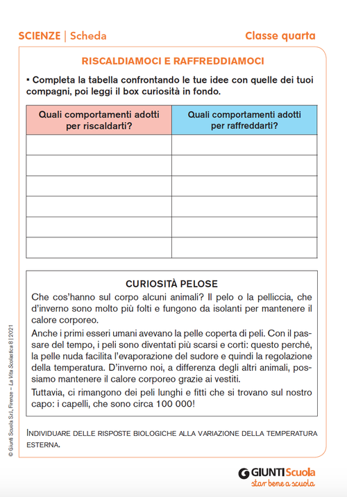 Riscaldiamoci e raffreddiamoci | Giunti Scuola