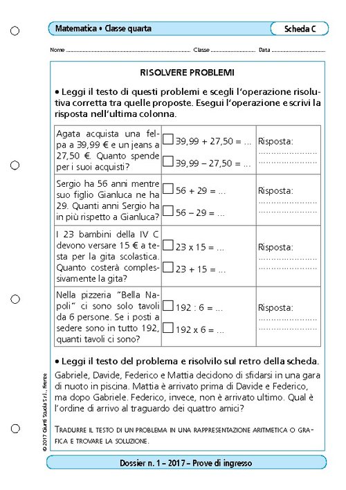 Risolvere problemi | Giunti Scuola