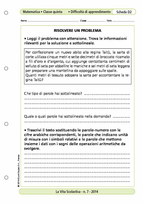 Risolvere un problema | Giunti Scuola Risolvere un problema | Giunti Scuola